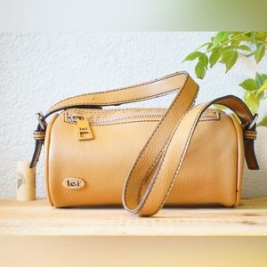L.e.i. Vintage Mini Baguette Shoulder Bag Purse Tan Beige